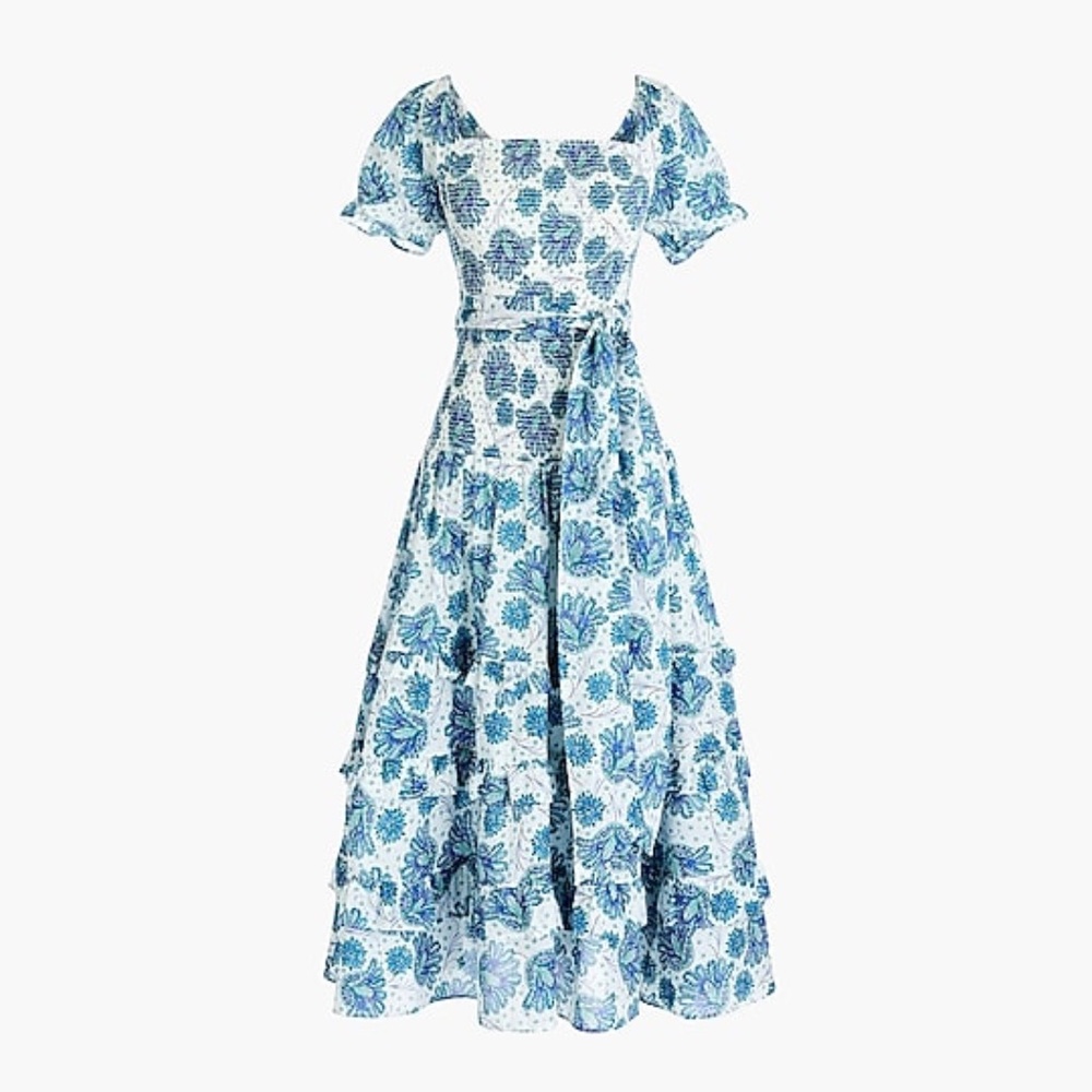 J Crew floral Ruffle Dress